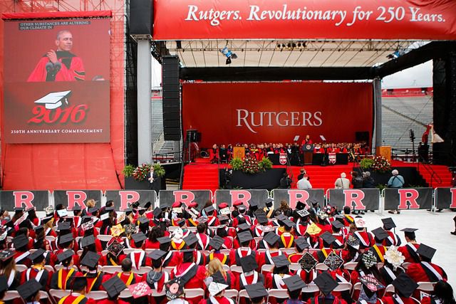 President Obama addresses Rutgers University students at this year's commencement.